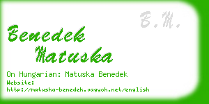 benedek matuska business card